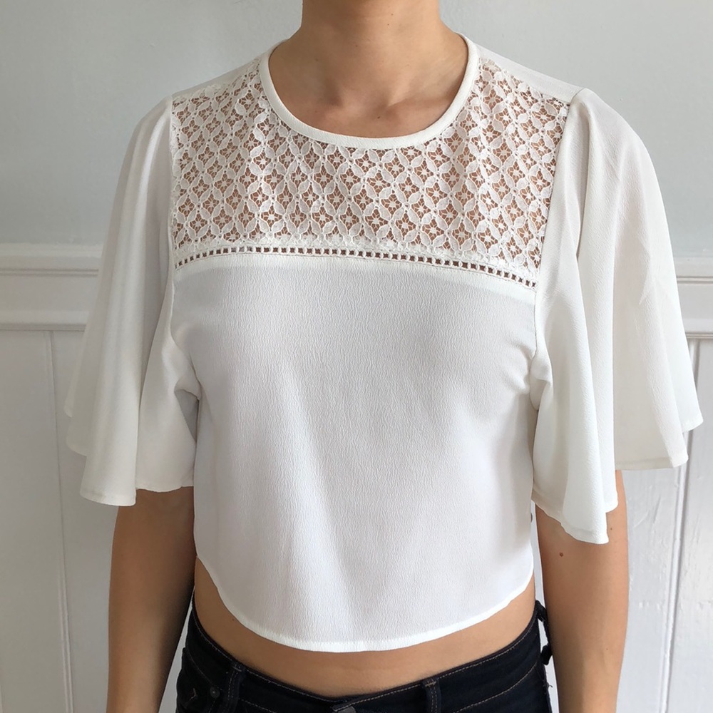 ASOS crop top with lace detail